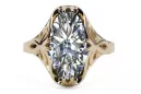 Or jaune 14 carats Zircon Anneau Bijoux vintage vrc082y